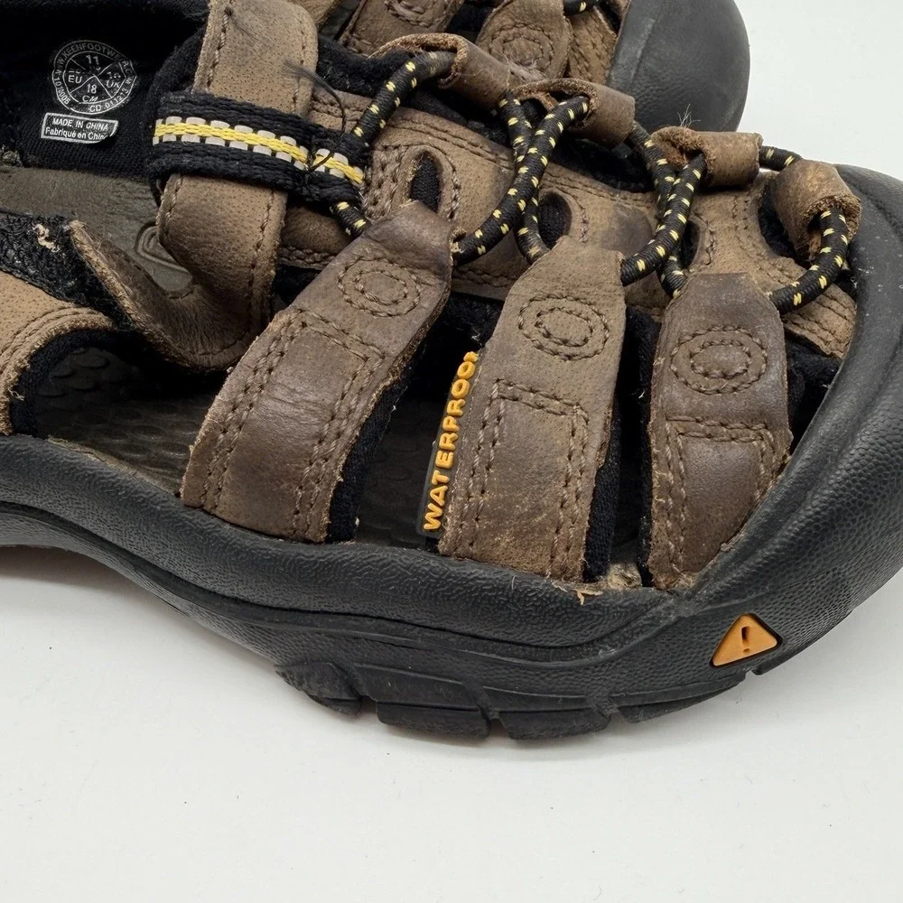 Keen‎ Shoes Kids Sz 11 Newport H2 Brown Leather Washable Waterproof Sandals